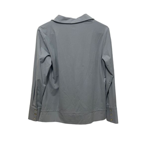 NWOT Wynne Layers Costal Blue Button Front Shacket With Mother of Pearl Buttons - Picture 6 of 6